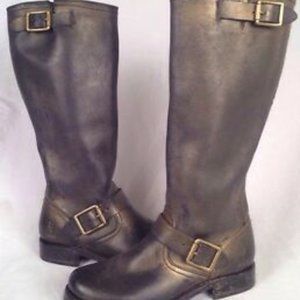 FRYE BY COACH METALLIC VERONICA HIGH BOOTS SIZE 8